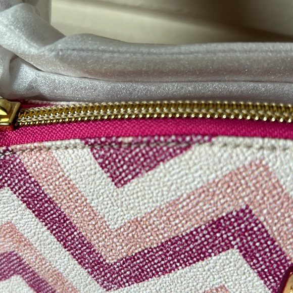 RARE & SOLD OUT! Dooney & Bourke Pink Chevron Suki Crossbody - Picture 9 of 13